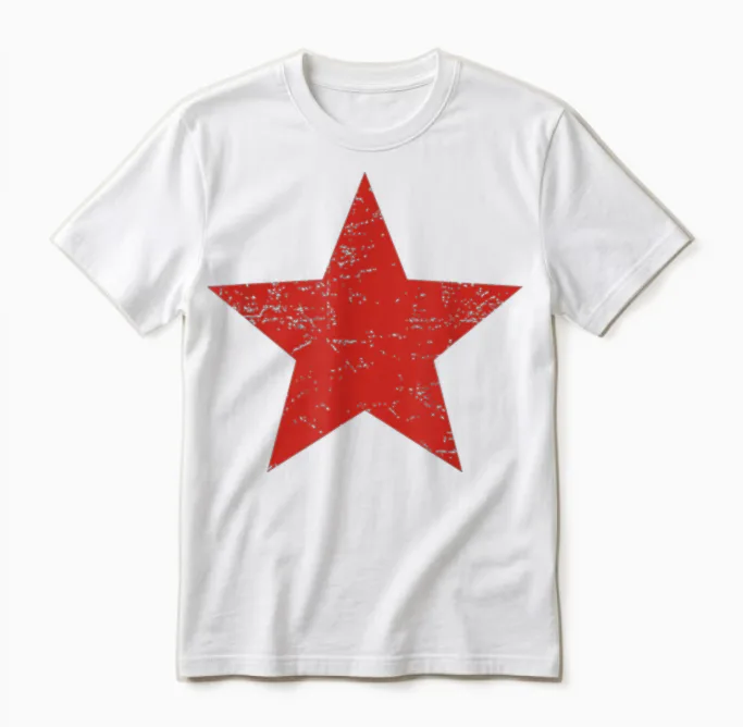Rock Band Music Grunge Alternative Distressed Red Star 90s Unisex T-Shirt in White