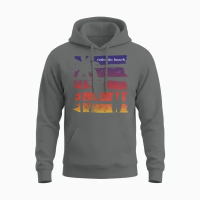 Cool Redondo Beach California Surfing Fan Palm Unisex Hoodie - Graphite Heather