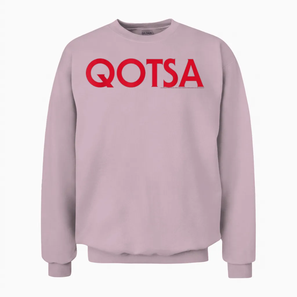 Offiziell Queens of the Stone Age Qotsa Logo Rock Band Unisex Sweatshirt in Light Pink