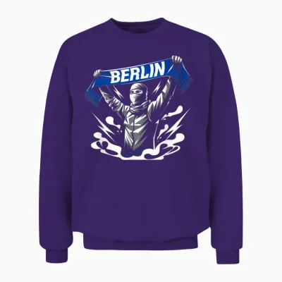 Berlin T-Shirt for Children Men Women Brandenburg Berlin T-Shirt, Black, S Unisex Sweatshirt - Purple