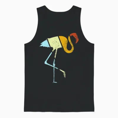 Flamingo Retro Unisex Tank Top - Black