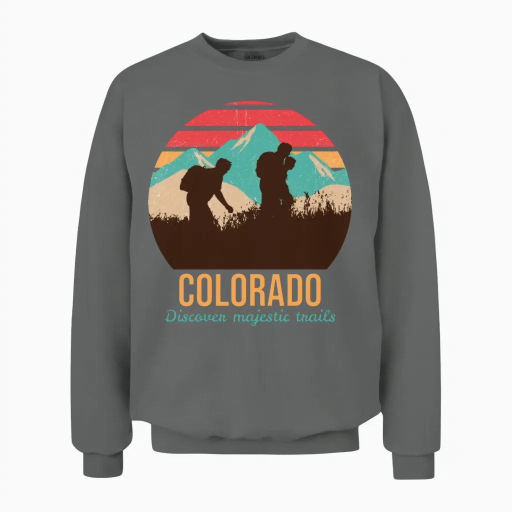 Colorado Day Hikes | Colorado Hiking Unisex Sweatshirt in Graphite Heather