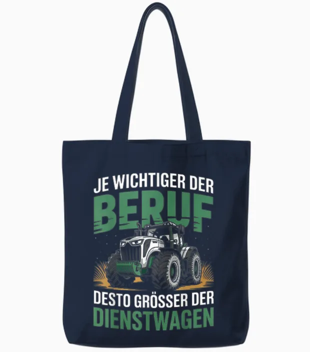 T-Shirt with German Text "landwirt Bauer" Funny Service Car Tote Bags in Navy
