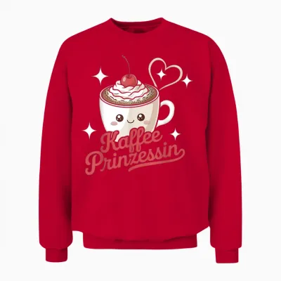 Kaffee Prinzessin Frauen Kaffeetrinker Sprüche Unisex Sweatshirt - Red