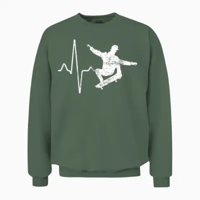 Skate Heartbeat Unisex Sweatshirt - Military Green
