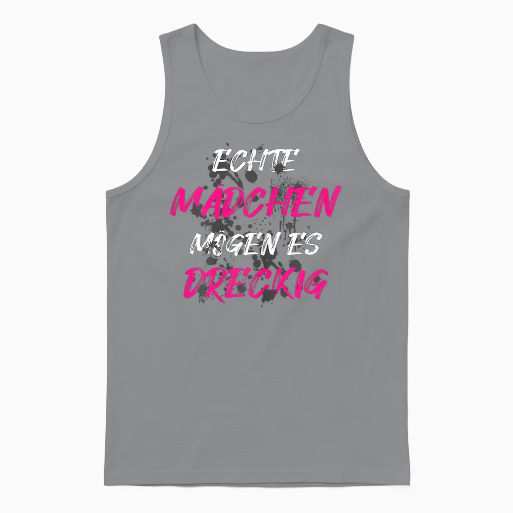 Echte Mädchen Muddy Race Schlammlauf Mud Run Unisex Tank Top in Sport Grey