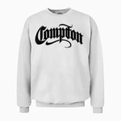 Compton West Coast Gangsta Rap White Style 04 T-Shirt, White, S Unisex Sweatshirt - White