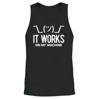 It Works on My Machine, Programmer Internet Meme Unisex Tank Top - Black – 2