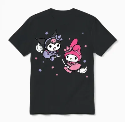 My Melody Kuromi Little Witches Halloween Unisex T-Shirt - Black