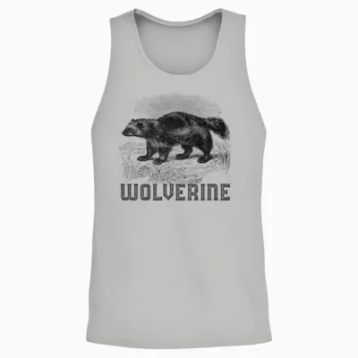 Wolverine Wild Animal Unk Bear Mammal Habitat Unisex Tank Top - Ash