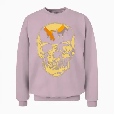 Hiking Hike Skull Skull Nature Unisex Sweatshirt - Light Pink