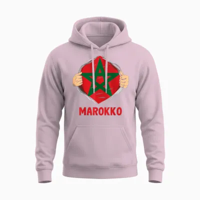 Marokko Flagge Marokkaner Marokkanische Flagge Unisex Hoodie - Light Pink