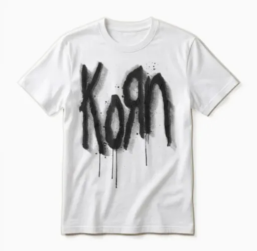 Korn Logo Spray Paint Unisex T-Shirt in White