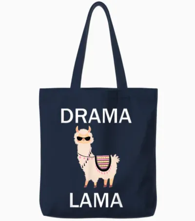 Funny Drama Lama T-Shirt - Drama Lama Design - Unisex-Erwachsene - Schwarz - S Tote Bags - Navy