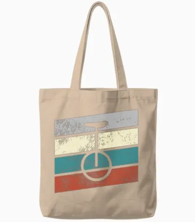 Unicycle Retro Tote Bags - Natural