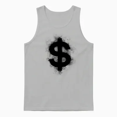 Dollar Black Unisex Tank Top - Ash