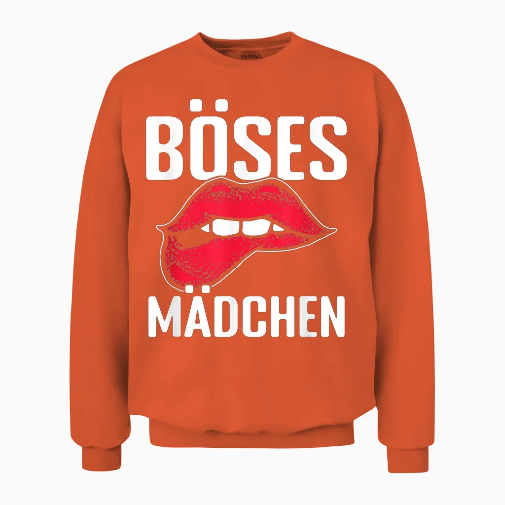 Gothic Sarkasmus Unartig Zicke Prizessin Böses Mädchen Unisex Sweatshirt in Orange