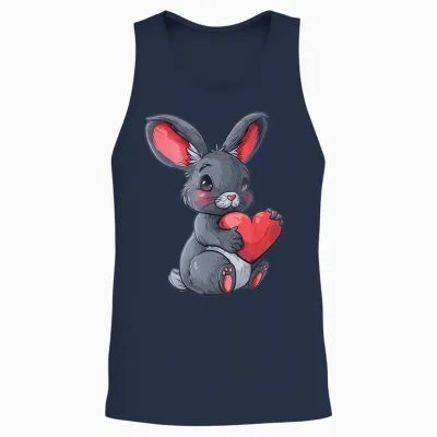 Niedlicher Hase Mit Herz Liebevolles Design Unisex Tank Top - Navy