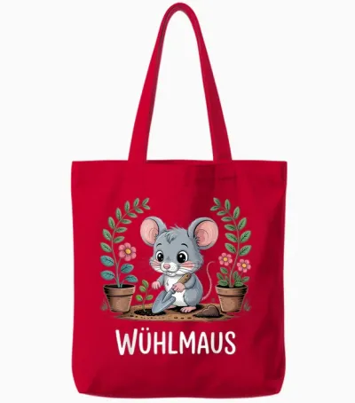 Wühlmaus Maus Garten Spruch Tote Bags - Red