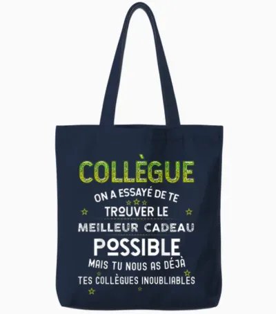 Gift for Our Colleague from the Best T-Shirt, Black, S Tote Bags - Navy
