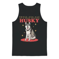 Husky Dogs Dog Dad of a Spoiled Husky Unisex Tank Top - Black – 1