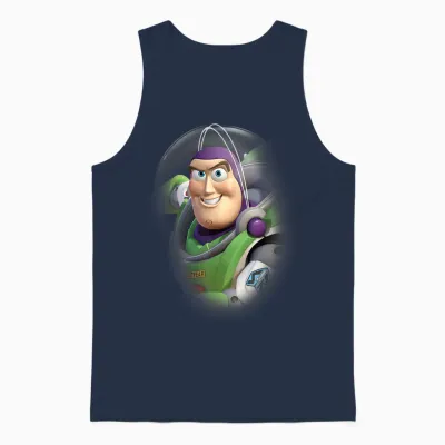 Disney Pixar Toy Story Buzz Lightyear Graphic T-Shirt Grin T-Shirt, Black, S Unisex Tank Top - Navy