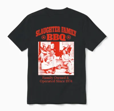 The Texas Chainsaw Massacre Front Back Slaughter Family Bbq Unisex T-Shirt - Black