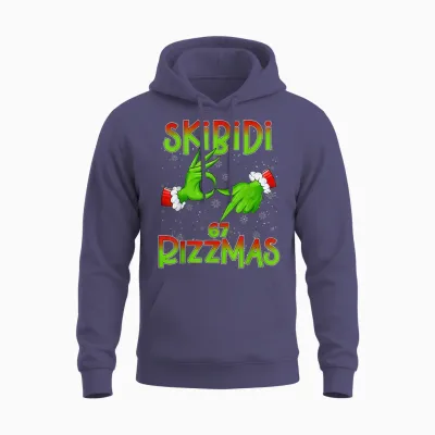 6 7 Christmas Skibidi Rizzmas 67 Meme Gen Alpha Slang Xmas Unisex Hoodie - Heather Sport Dark Navy