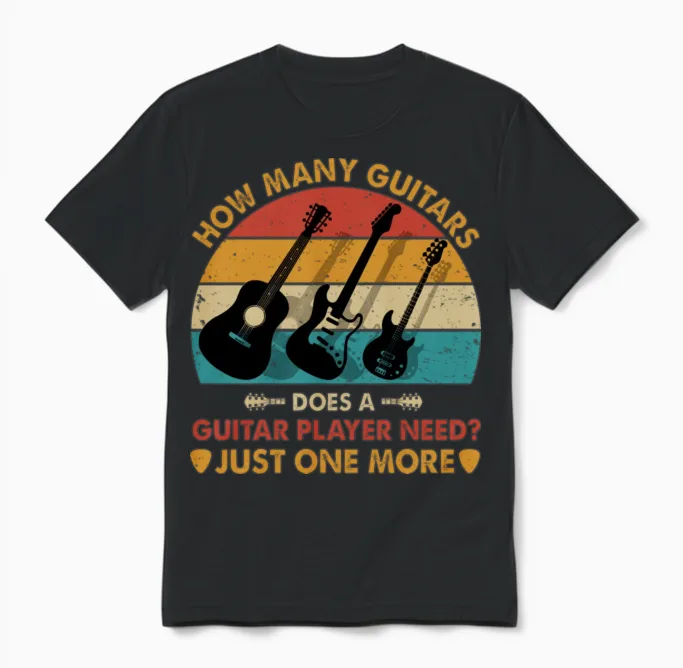 Funny Guitarist - Guitar Unisex T-Shirt in Black