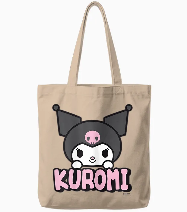 Hello Kitty Kuromi Character Tote Bags in Natural
