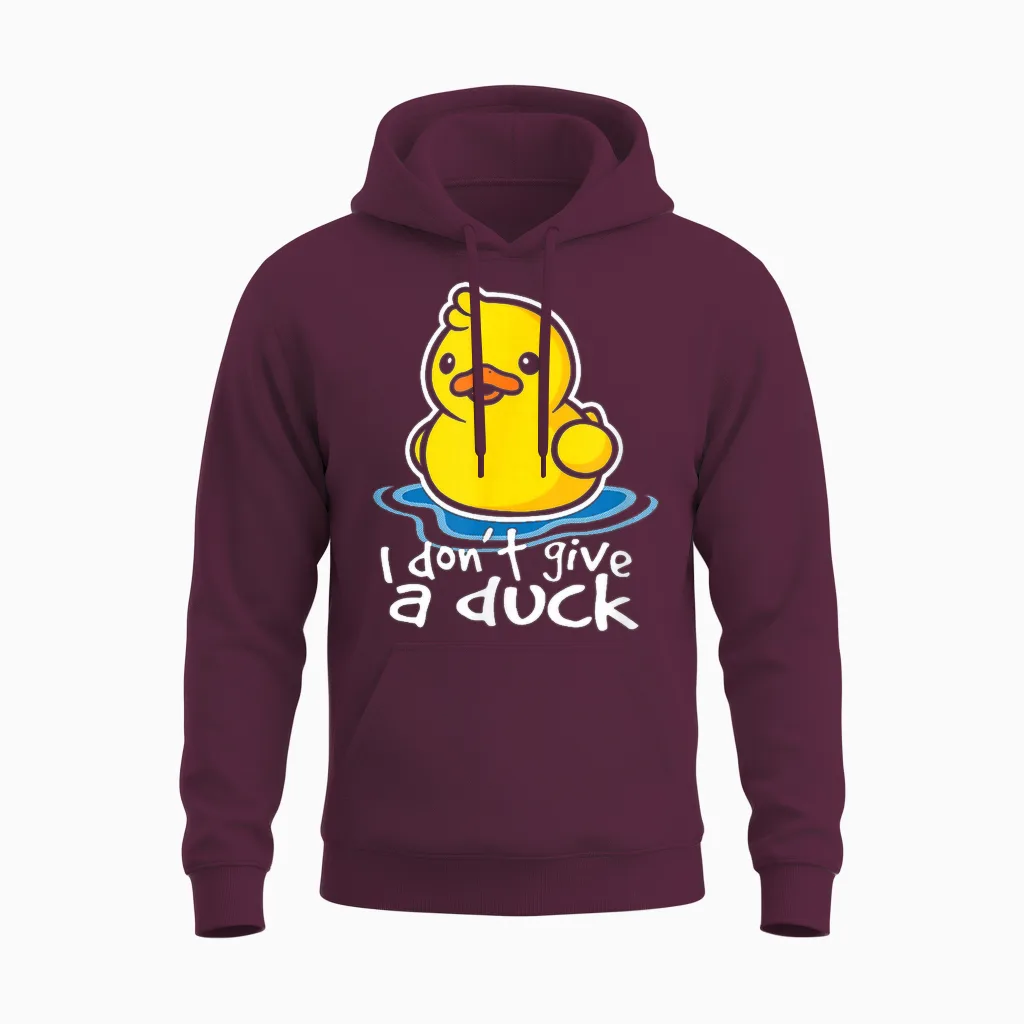 I Don't Give a Duck Lustiges T-Shirt Geschenk Unisex Hoodie in Maroon