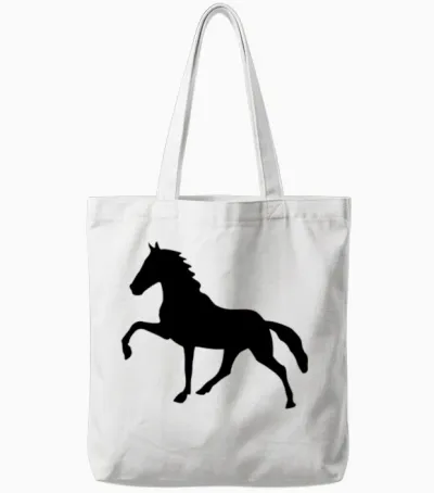 High Stepping Horse Tote Bags - White