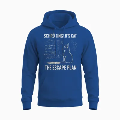 Schrödinger Cat Physical Escape Plan Funny Unisex Hoodie - Royal