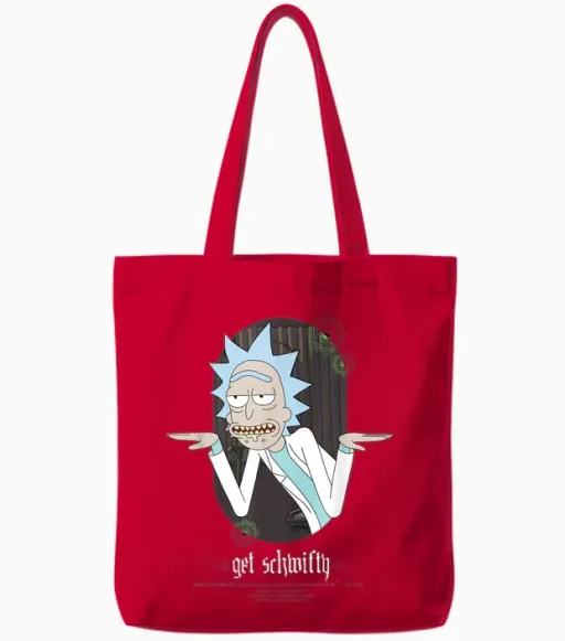 Rick and Morty Merch Fun Tote Bags in Red