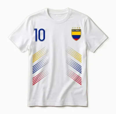 Colombia Flag for Colombian Pride Lovers T-Shirt, Black, S Unisex T-Shirt - White