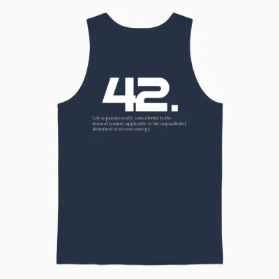 42 the Hitchhiker's Guide to the Galaxy Unisex Tank Top - Navy