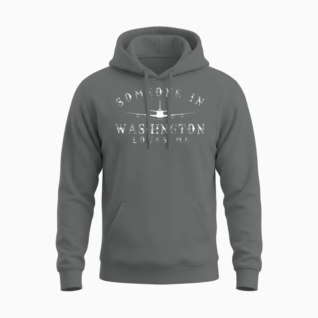 Someone in Washington Loves Me Unisex Hoodie in Graphite Heather