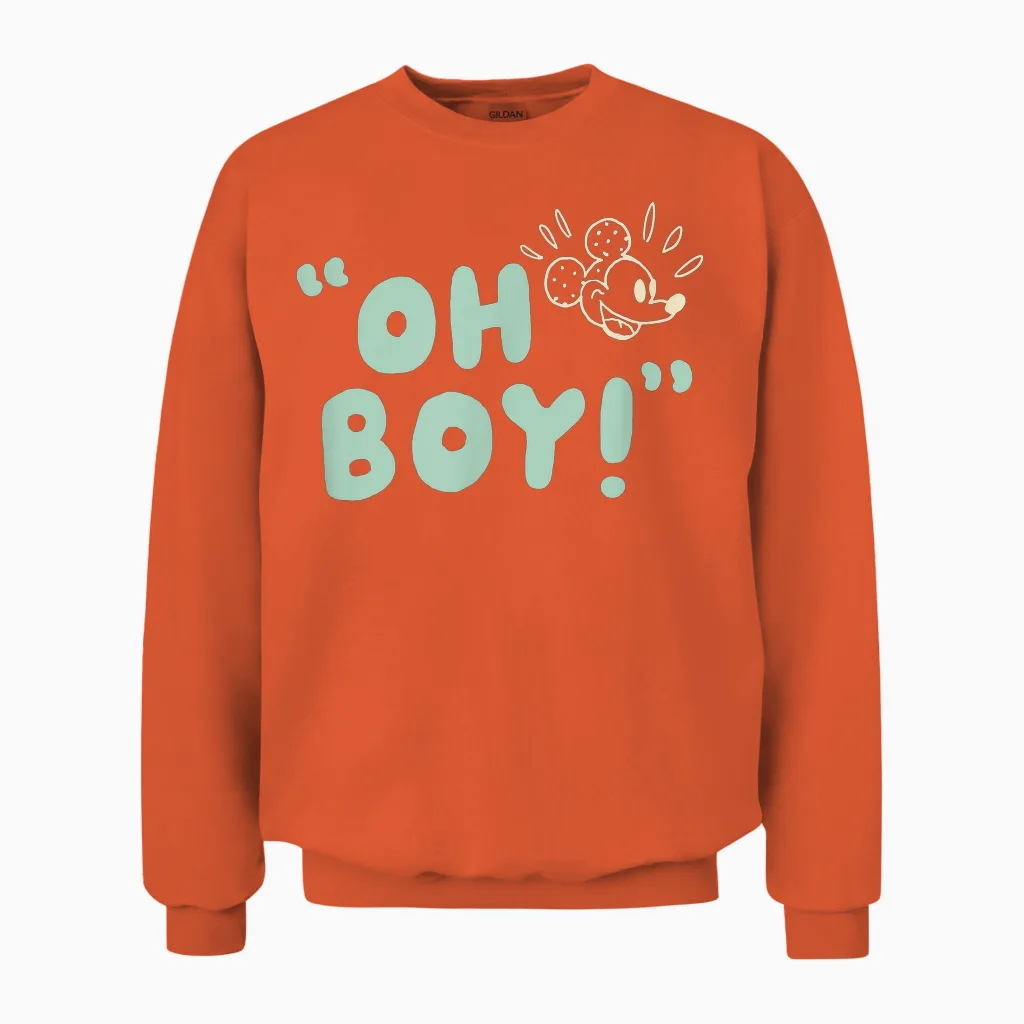 Amazon Essentials Men's Mickey Oh Boy T-Shirt, Black, Small Unisex Sweatshirt in Orange