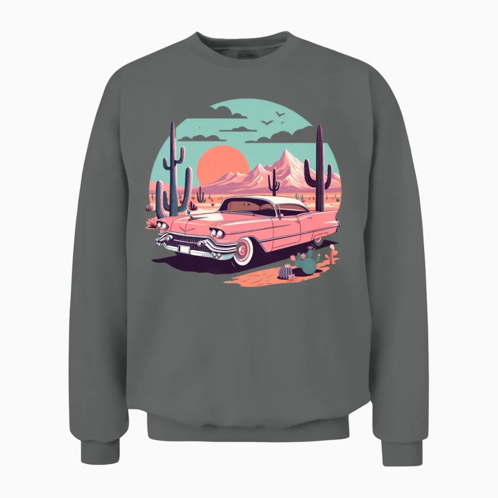 Pink Cadillac Unisex Sweatshirt in Graphite Heather