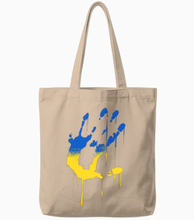 Ukraine Flag Art Tote Bags in Natural