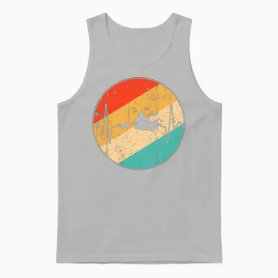 Kayak Retro Heartbeat Unisex Tank Top - Ash