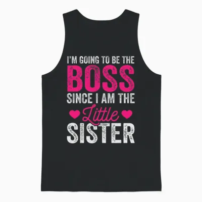 Little Sister Shirts, Funny Little Sister T-Shirts Unisex Tank Top - Black