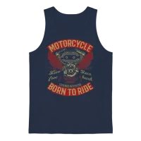 Motorcycle Biker Motorcycling Unisex Tank Top - Navy – 1