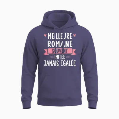 Unique Women's Humour Gift Personalized Name Romane T-Shirt, Black, Female X-Small Unisex Hoodie - Heather Sport Dark Navy