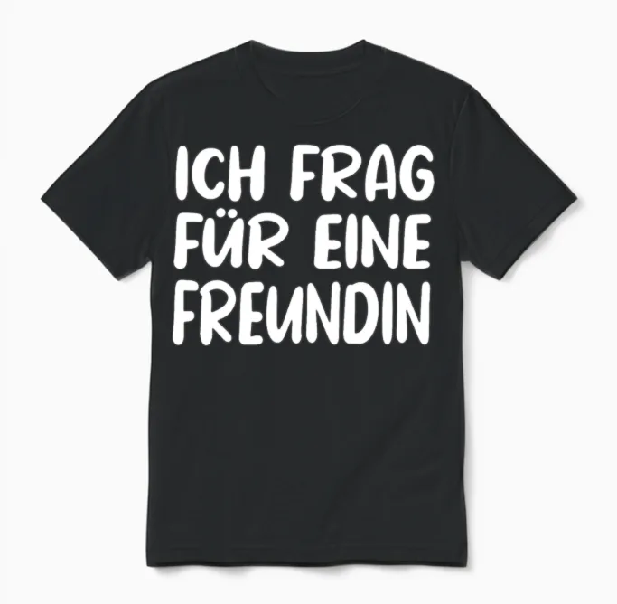 German Saying Ich Frag Für Eine Freundin Unisex T-Shirt in Black