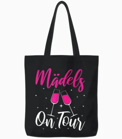 Girls' Evening Girls' Trip Girls on Tour T-Shirt, Black Tote Bags - Black