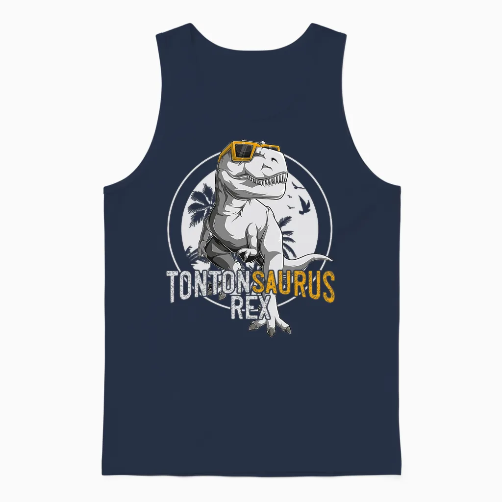 Tontonsaurus Rex Tonton Dinosaure Cadeau Oncle T-Shirt Haut De Gamme Unisex Tank Top in Navy
