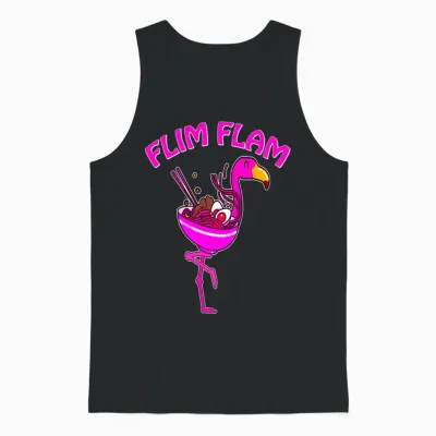 Ramen Flim Flam Flamingo Unisex Tank Top - Black