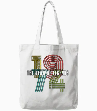 Hello 50 1974 Birthday Gift Tote Bags - White