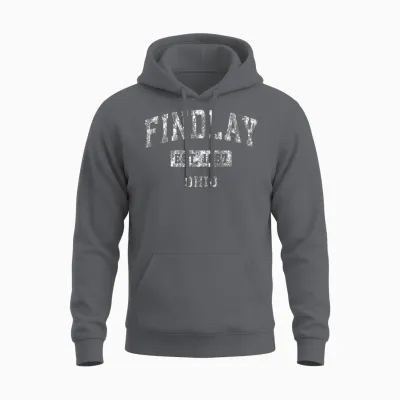 Findlay Ohio, Oh, Vintage-Stil, Etabliertes Sportdesign Unisex Hoodie - Charcoal